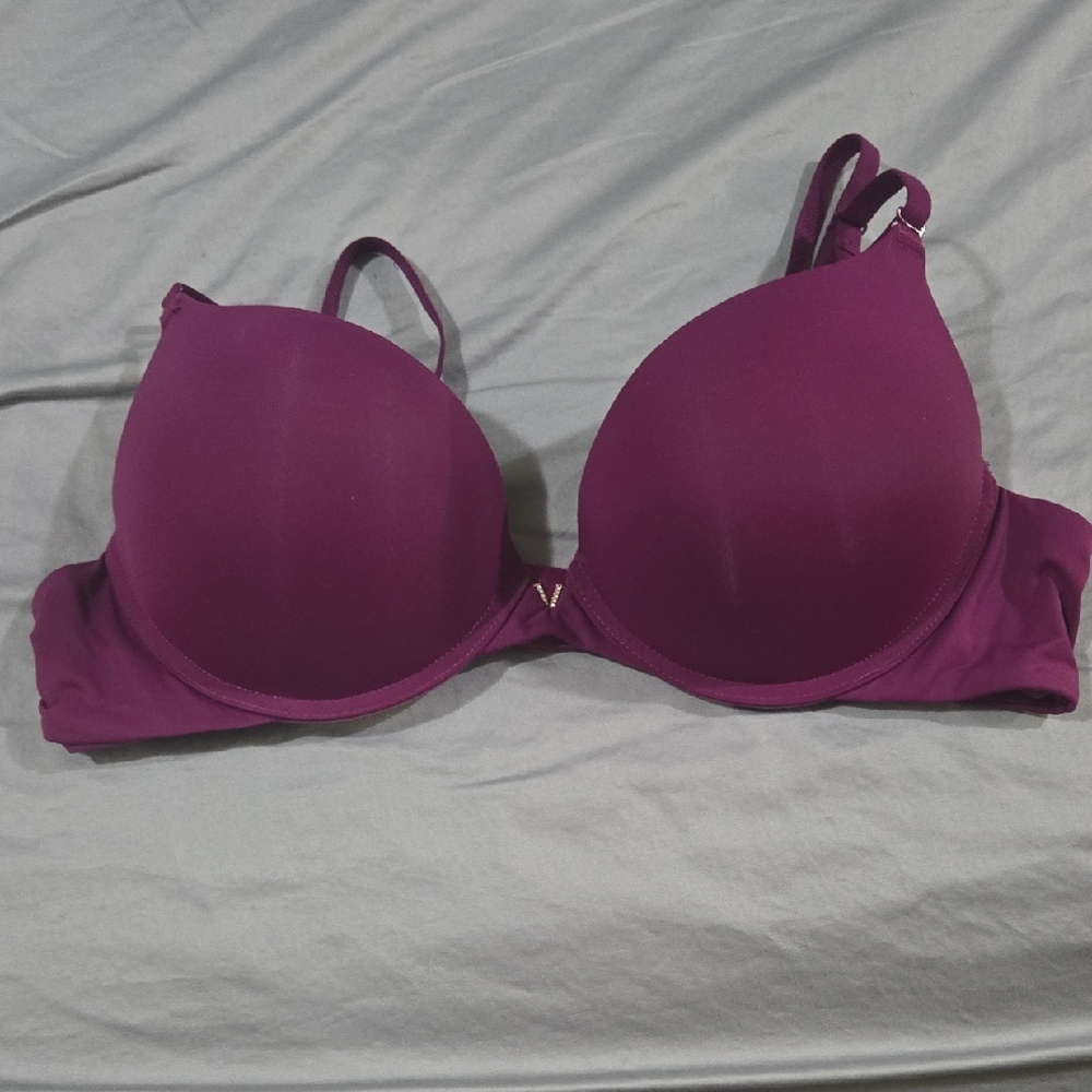 Molded Push-Up Bra in Deep Magenta